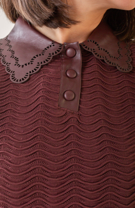 Delphine Top in Plum Brown