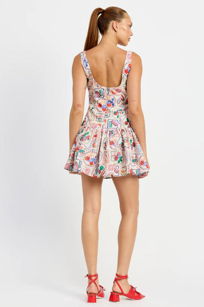 Nayeli Mini Dress Red Multi