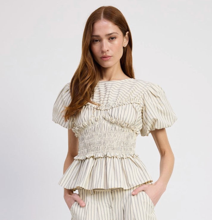Azra Top Ivory Navy