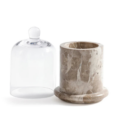 Marbella Scented Candle Jar w/ Cloche Bergamot Linen