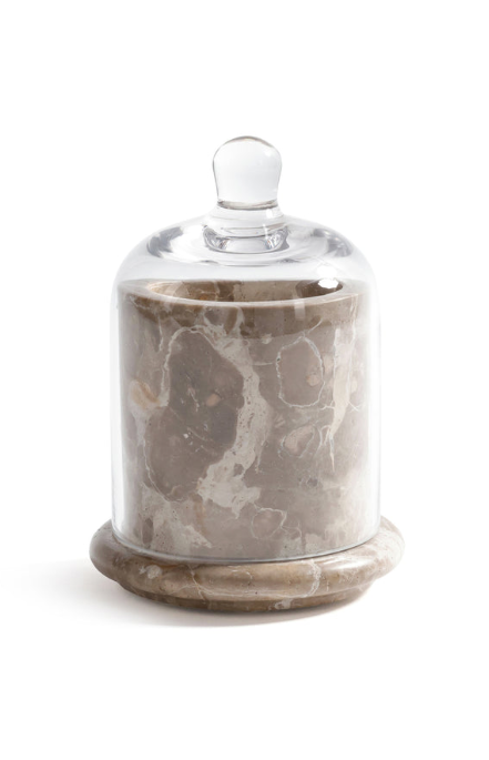 Marbella Scented Candle Jar w/ Cloche Bergamot Linen