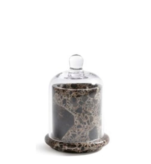 Marbella Scented Candle Jar w Cloche Tobacco