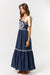 Boho Floral Dress Navy Ivory