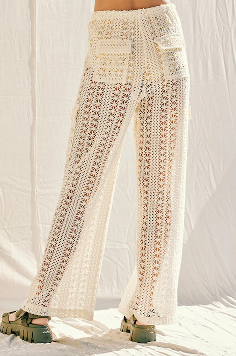 Crochet Lace Pant Natural
