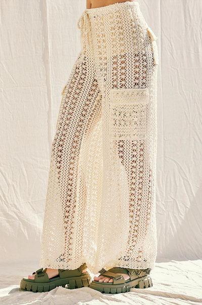 Crochet Lace Pant Natural