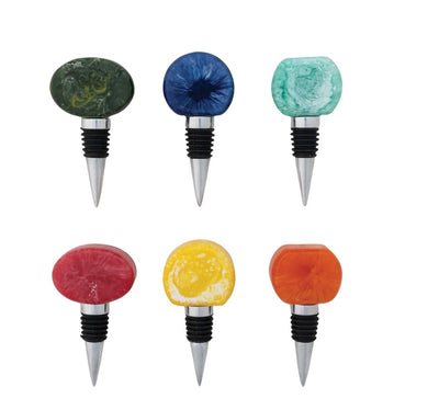 Aluminum Marbled Resin Bottle Stopper