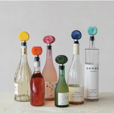 Aluminum Marbled Resin Bottle Stopper