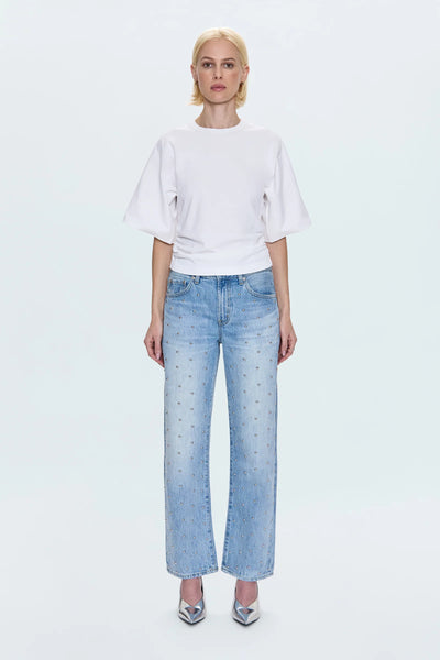 Lexi Mid Rise Bowed Straight Aries