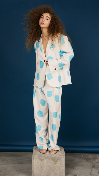 Isabella Blazer Sky Blue Dots