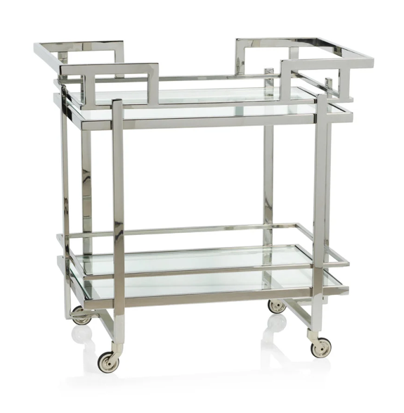 Harrys Polished Steel Bar Cart