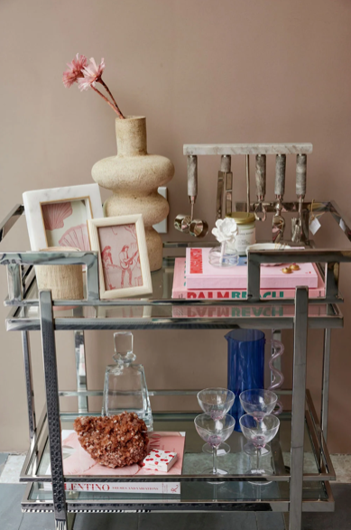 Harrys Polished Steel Bar Cart