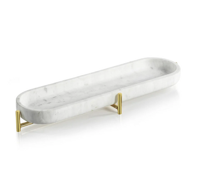 Palomar Marble Tray on Metal Stand