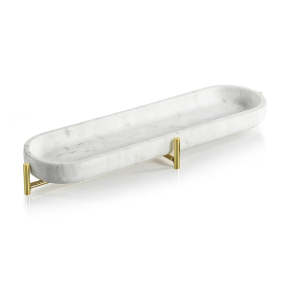 Palomar Marble Tray on Metal Stand
