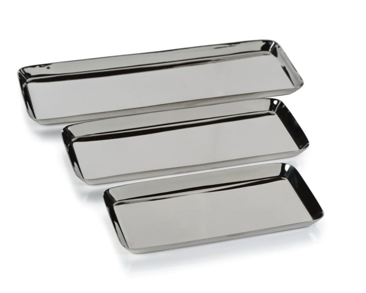Park Lane Rectangle Tray Polished Nickel S