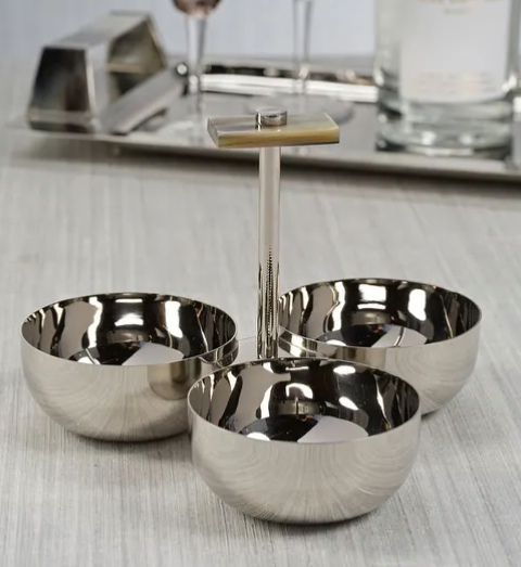 The Berkeley Serving Condiment Set with Horn Trim