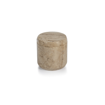Travertine Marble Lidded Canister
