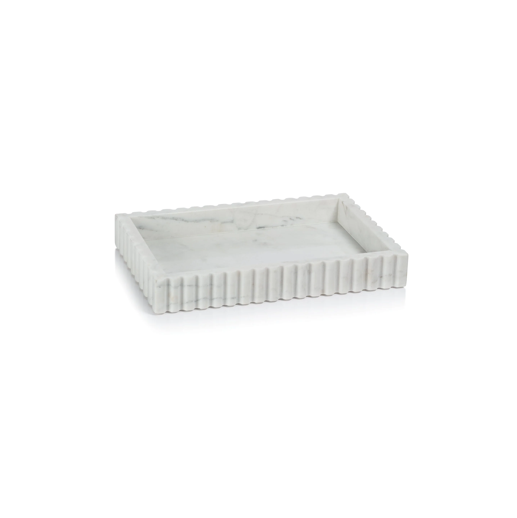 Camogli Scalloped White Marble Tray