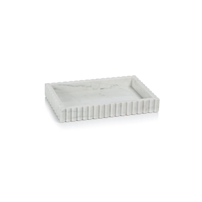 Camogli Scalloped White Marble Tray