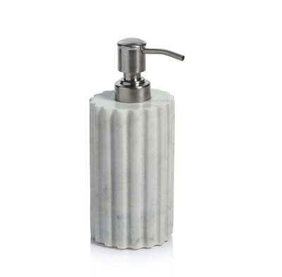 Camogli Fluted White Marble Soap Lotion Dispense