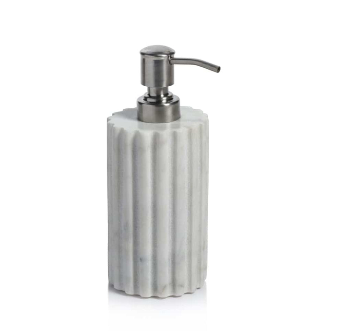 Camogli Fluted White Marble Soap Lotion Dispense