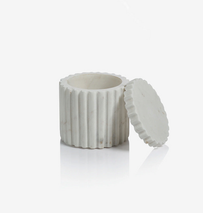 Camogli Fluted White Marble Canister