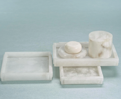 Alabaster Vanity Tray 11x7x1.25
