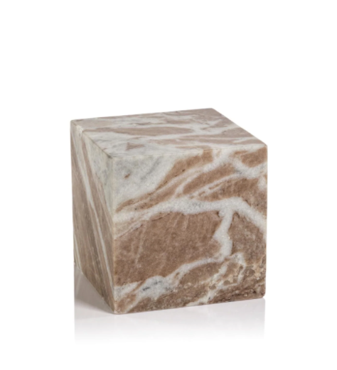 Cube Altamura Marble Bookend