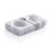 Marmora White Marble Salt, Pepper Dish with Silver Spoon
