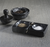 Marmora Black Marble Salt,Pepper Dish with Silver Spoon