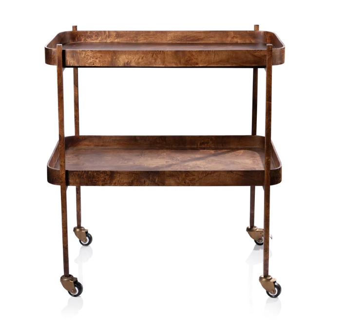 Beneteau Bar Cart in Burl Venneer