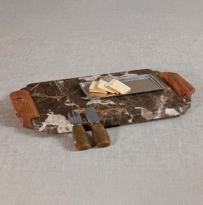 Mocha Marble Marble Tray Charcuterie Board