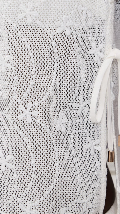 Sundara Tie Side Lace Top White