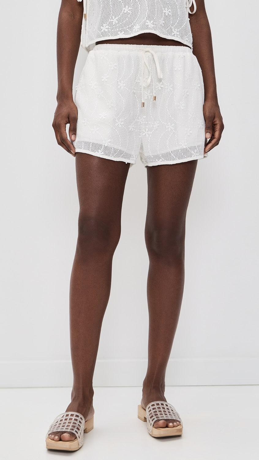 Sundara Drawstring Lace Short White