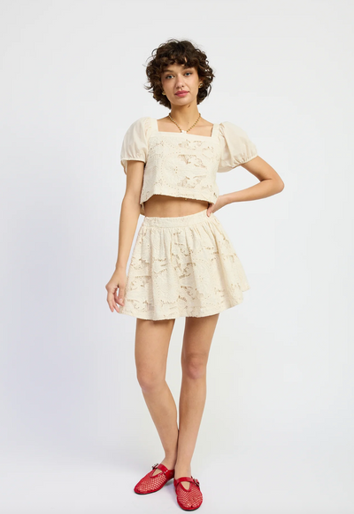 Celina Mixed Media Crop Top