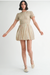 Smocked Short Sleeve Bubble Mini Dress