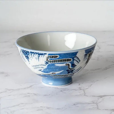 Rice Bowl Japanese Crane Jp