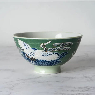 Rice Bowl Japanese Crane Jp