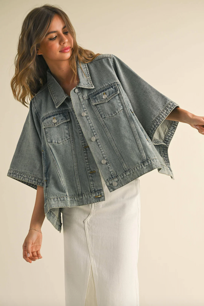 Veronica Cape Style Denim Jacket