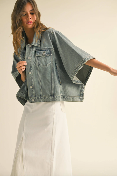 Veronica Cape Style Denim Jacket