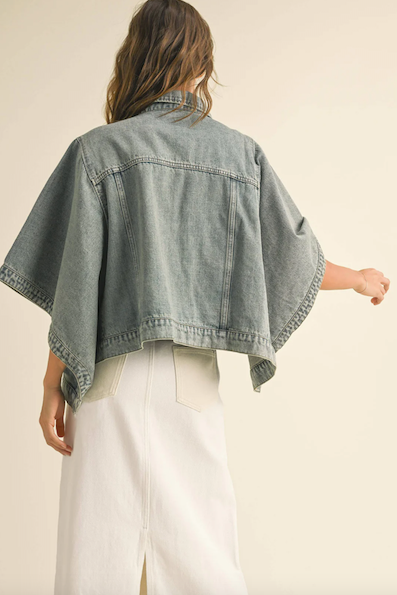 Veronica Cape Style Denim Jacket