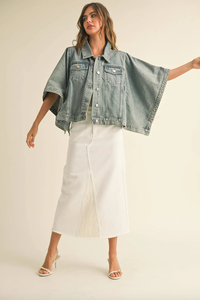 Veronica Cape Style Denim Jacket