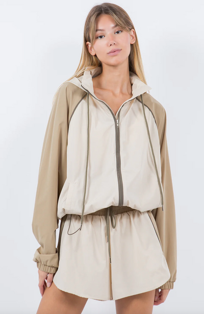 Draw Windbreaker Jacket Khaki