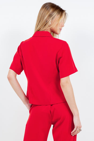 Two Way Zipper Top Red