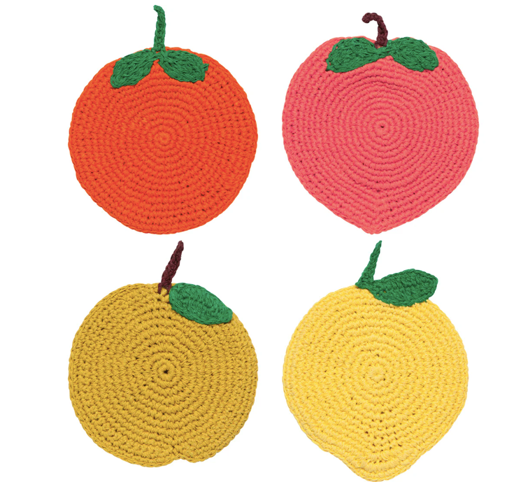 Fruit Crochet Coasters Set of 4