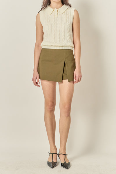 Slit Detail Skort Olive