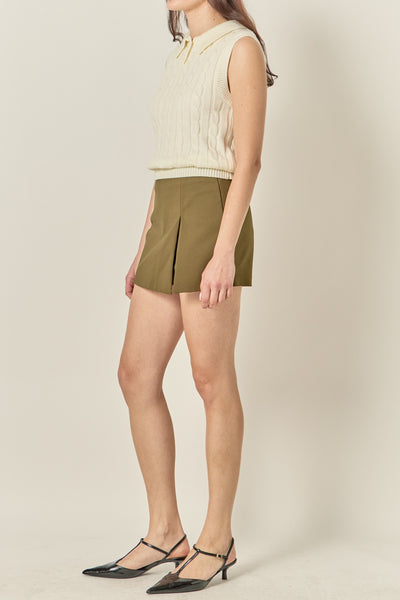 Slit Detail Skort Olive