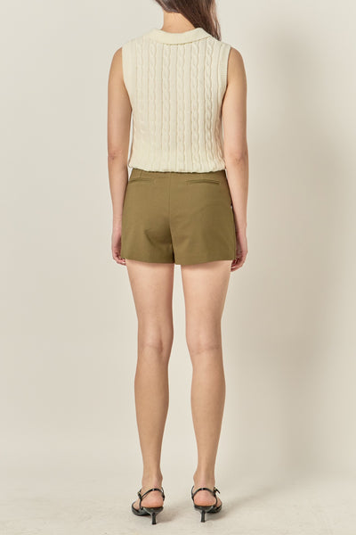 Slit Detail Skort Olive