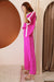 Washed Poly Silk Contrast Band Jumpsuit Orchid