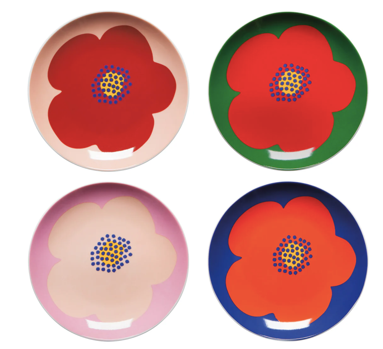 Poppy Appetizer Plates Set of 4