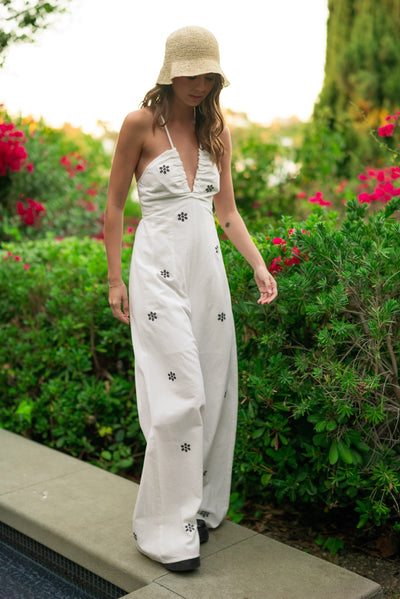 Natasha Jumpsuit White Navy